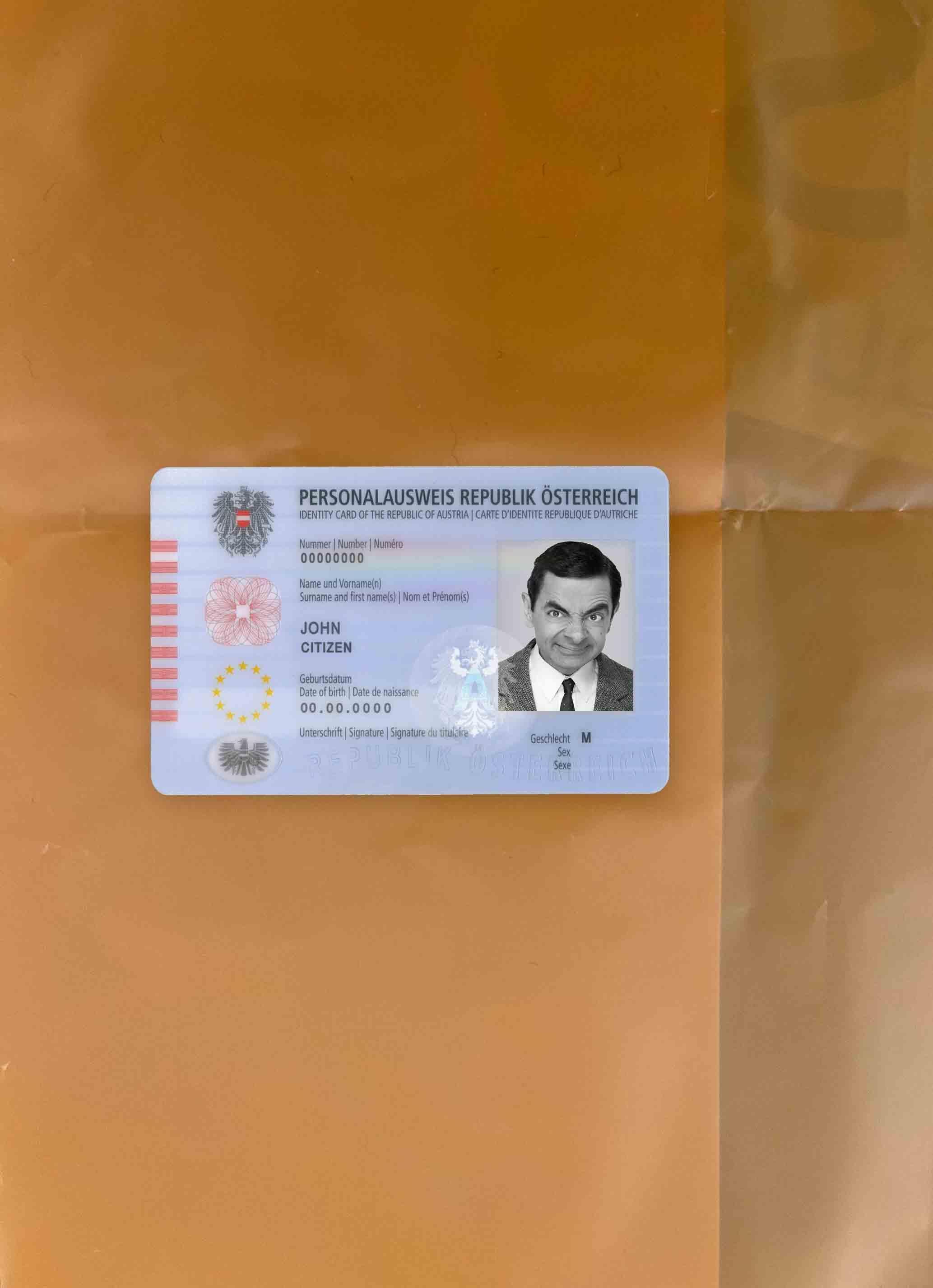 Realistic Austria ID photolook real example